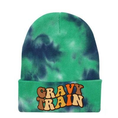 Gravy Train Vintage Thanksgiving Turkey Funny Love Gravy Tie Dye 12in Knit Beanie