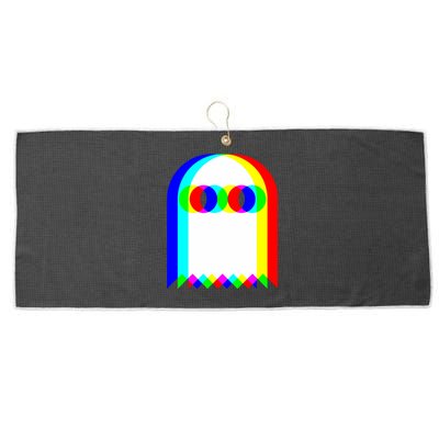 Ghost Trippy Vaporwave Halloween Techno Rave Edm Music Party Large Microfiber Waffle Golf Towel