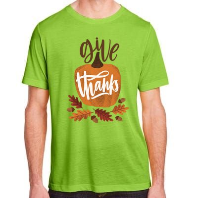 Give Thanks Vintage Fall Thanksgiving Adult ChromaSoft Performance T-Shirt