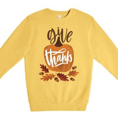 Give Thanks Vintage Fall Thanksgiving Premium Crewneck Sweatshirt