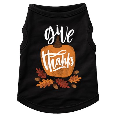 Give Thanks Vintage Fall Thanksgiving Doggie Tank