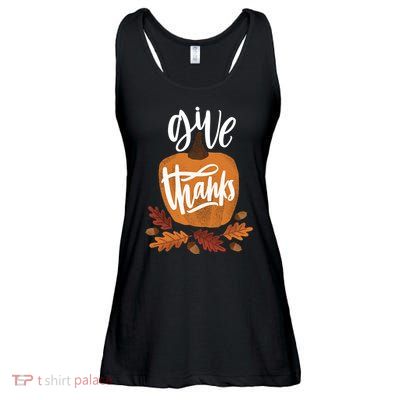 Give Thanks Vintage Fall Thanksgiving Ladies Essential Flowy Tank