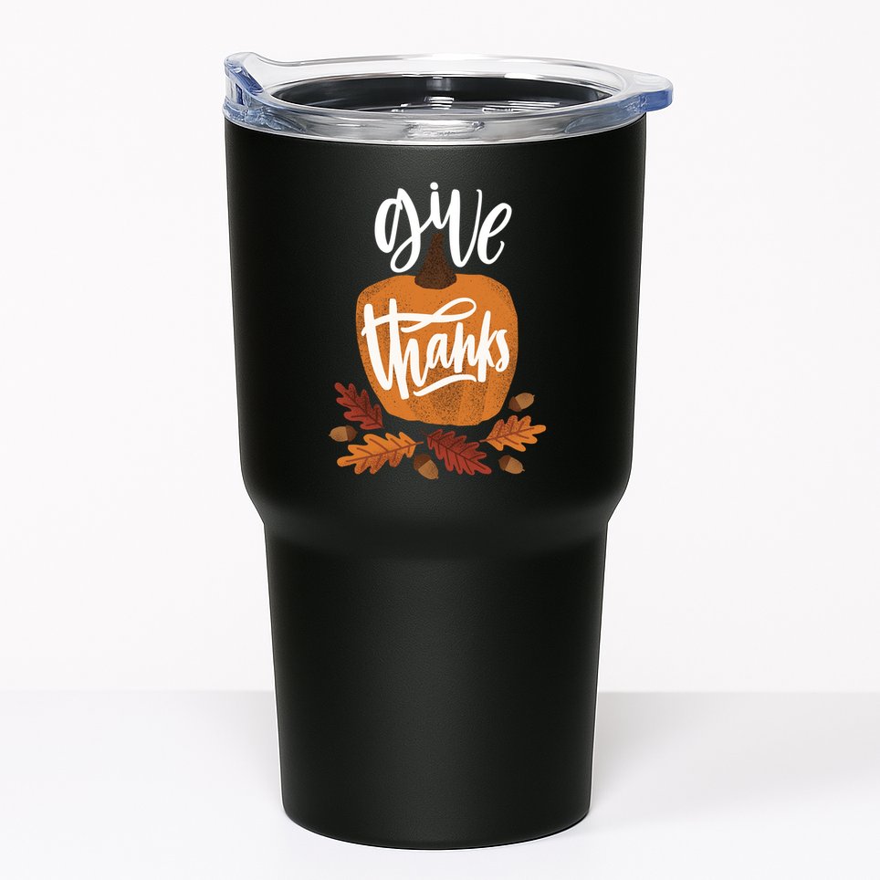 Give Thanks Vintage Fall Thanksgiving Tumbler