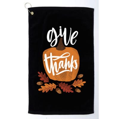 Give Thanks Vintage Fall Thanksgiving Golf Towel