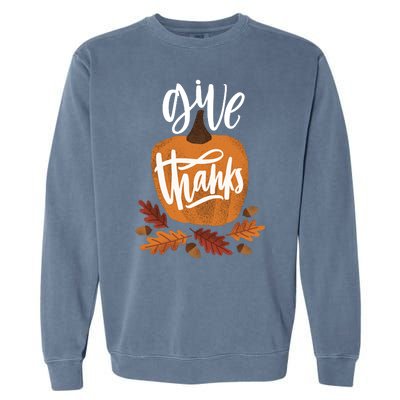 Give Thanks Vintage Fall Thanksgiving Garment-Dyed Sweatshirt