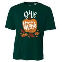 Give Thanks Vintage Fall Thanksgiving Cooling Performance Crew T-Shirt