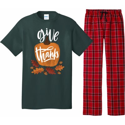 Give Thanks Vintage Fall Thanksgiving Pajama Set