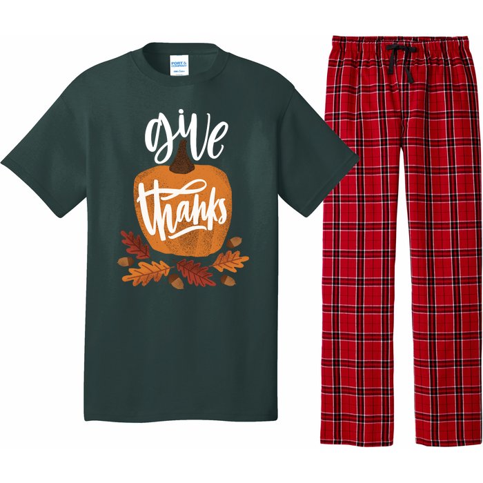 Give Thanks Vintage Fall Thanksgiving Pajama Set