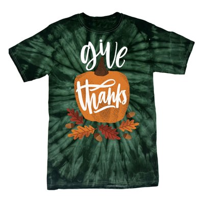 Give Thanks Vintage Fall Thanksgiving Tie-Dye T-Shirt