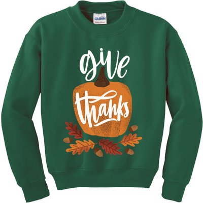 Give Thanks Vintage Fall Thanksgiving Kids Sweatshirt