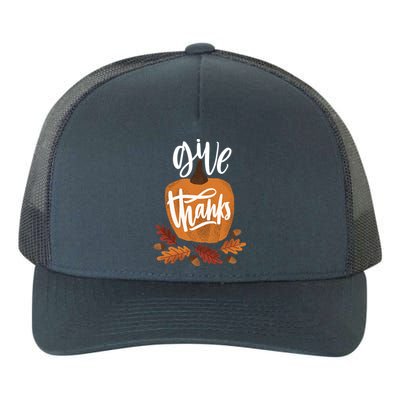 Give Thanks Vintage Fall Thanksgiving Yupoong Adult 5-Panel Trucker Hat