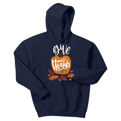 Give Thanks Vintage Fall Thanksgiving Kids Hoodie