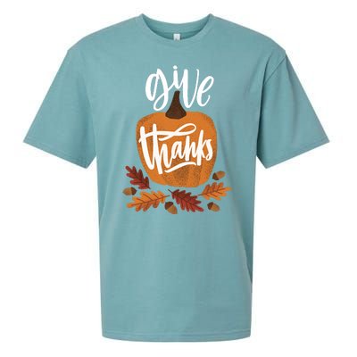 Give Thanks Vintage Fall Thanksgiving Sueded Cloud Jersey T-Shirt