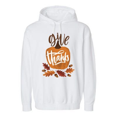 Give Thanks Vintage Fall Thanksgiving Garment-Dyed Fleece Hoodie