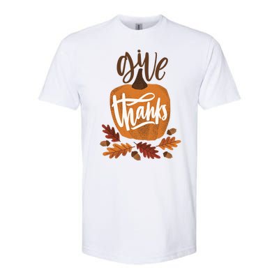 Give Thanks Vintage Fall Thanksgiving Softstyle® CVC T-Shirt