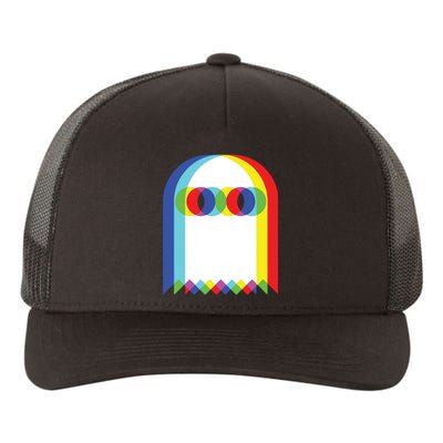 Ghost Trippy Vaporwave Halloween Techno Rave Edm Music Party Yupoong Adult 5-Panel Trucker Hat