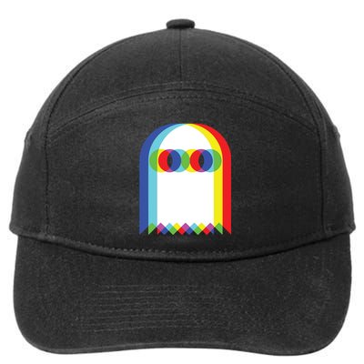 Ghost Trippy Vaporwave Halloween Techno Rave Edm Music Party 7-Panel Snapback Hat