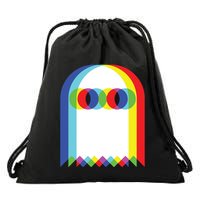 Ghost Trippy Vaporwave Halloween Techno Rave Edm Music Party Drawstring Bag