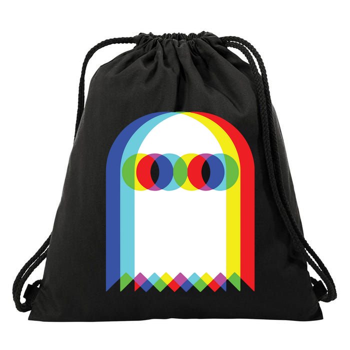 Ghost Trippy Vaporwave Halloween Techno Rave Edm Music Party Drawstring Bag