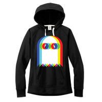 Ghost Trippy Vaporwave Halloween Techno Rave Edm Music Party Women's Fleece Hoodie