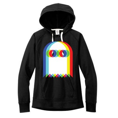 Ghost Trippy Vaporwave Halloween Techno Rave Edm Music Party Women's Fleece Hoodie