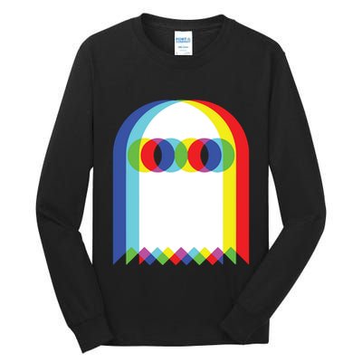 Ghost Trippy Vaporwave Halloween Techno Rave Edm Music Party Tall Long Sleeve T-Shirt