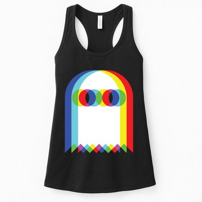 Ghost Trippy Vaporwave Halloween Techno Rave Edm Music Party Womens Tank Top