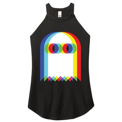 Ghost Trippy Vaporwave Halloween Techno Rave Edm Music Party Women's Perfect Tri Rocker Tank