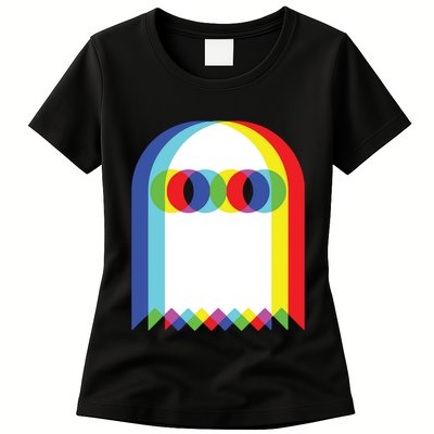 Ghost Trippy Vaporwave Halloween Techno Rave Edm Music Party Womens T-Shirt