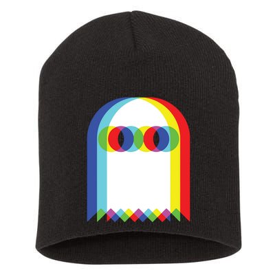 Ghost Trippy Vaporwave Halloween Techno Rave Edm Music Party Short Acrylic Beanie