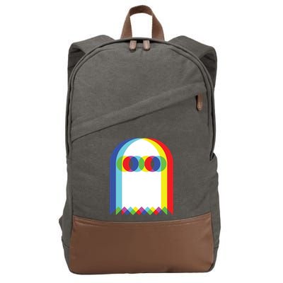 Ghost Trippy Vaporwave Halloween Techno Rave Edm Music Party Cotton Canvas Backpack