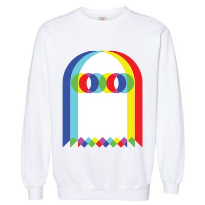 Ghost Trippy Vaporwave Halloween Techno Rave Edm Music Party Garment-Dyed Sweatshirt