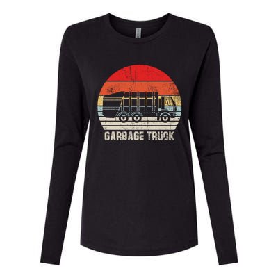 Garbage Truck Vintage Retro Womens Cotton Relaxed Long Sleeve T-Shirt