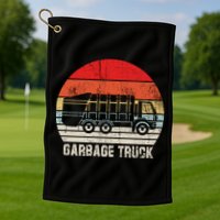 Garbage Truck Vintage Retro Golf Towel