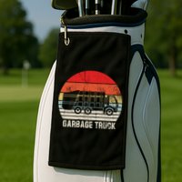 Garbage Truck Vintage Retro Golf Towel