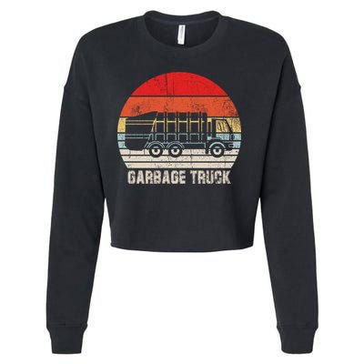 Garbage Truck Vintage Retro Cropped Pullover Crew