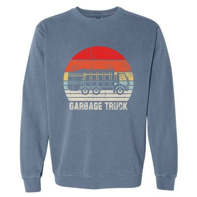 Garbage Truck Vintage Retro Garment-Dyed Sweatshirt