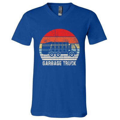 Garbage Truck Vintage Retro V-Neck T-Shirt