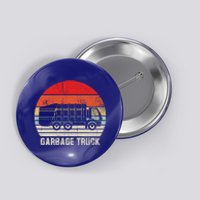 Garbage Truck Vintage Retro Button