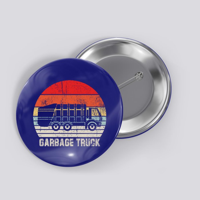 Garbage Truck Vintage Retro Button