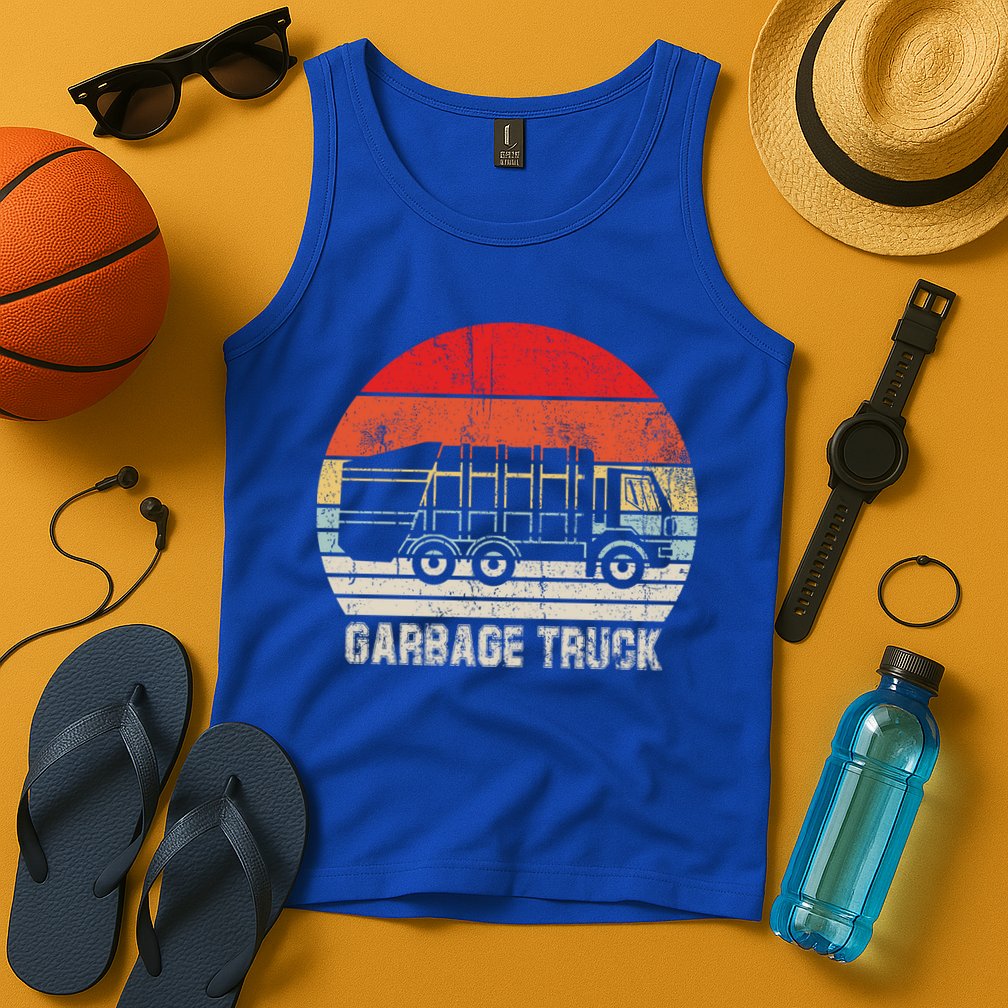Garbage Truck Vintage Retro Tank Top