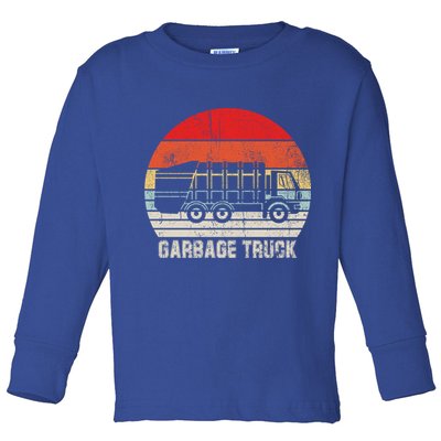 Garbage Truck Vintage Retro Toddler Long Sleeve Shirt
