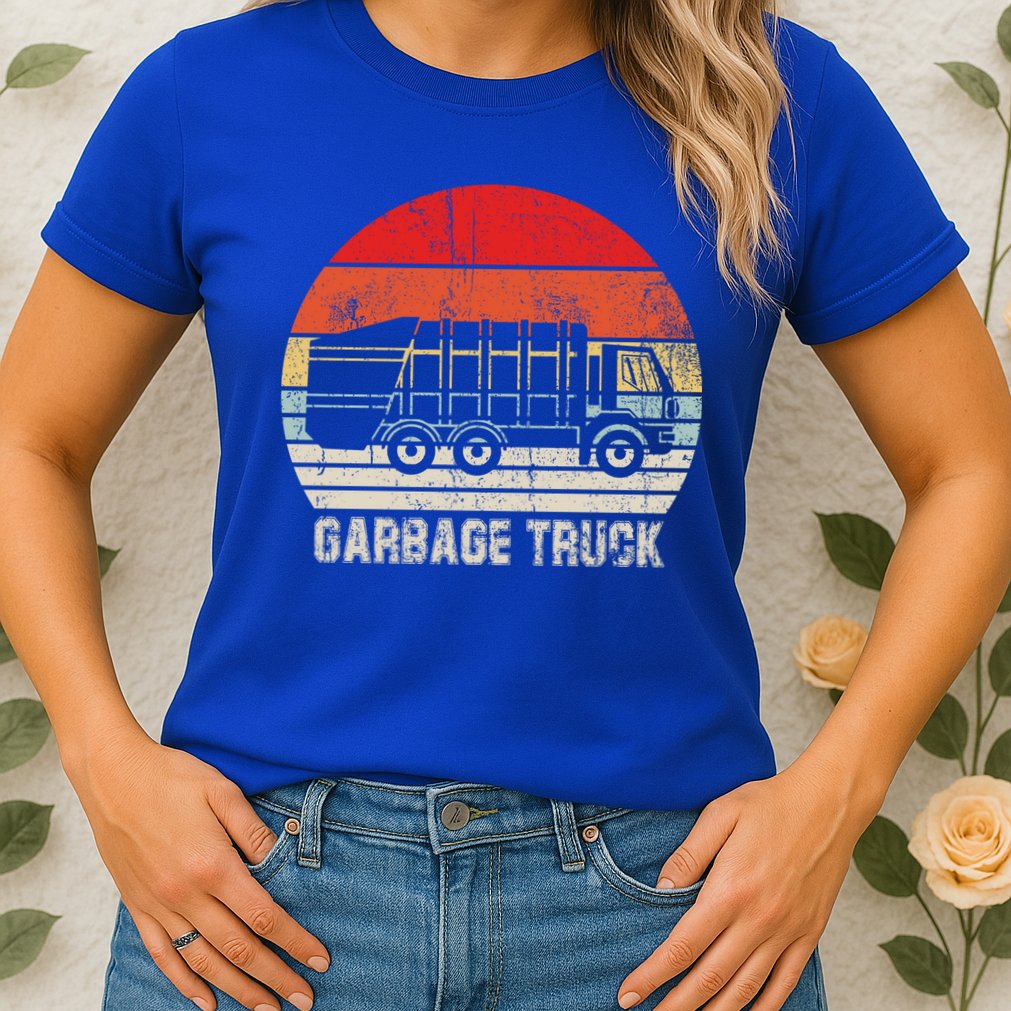 Garbage Truck Vintage Retro Womens T-Shirt
