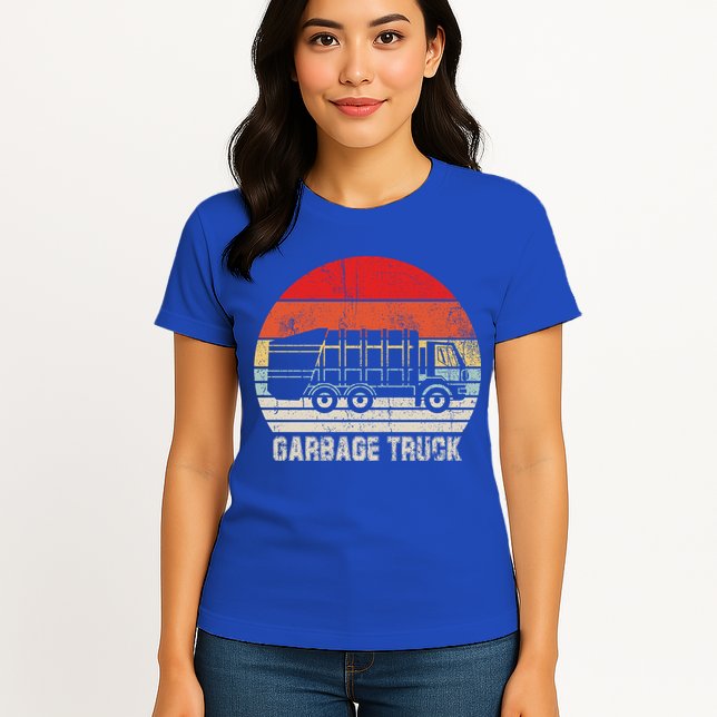 Garbage Truck Vintage Retro Womens T-Shirt