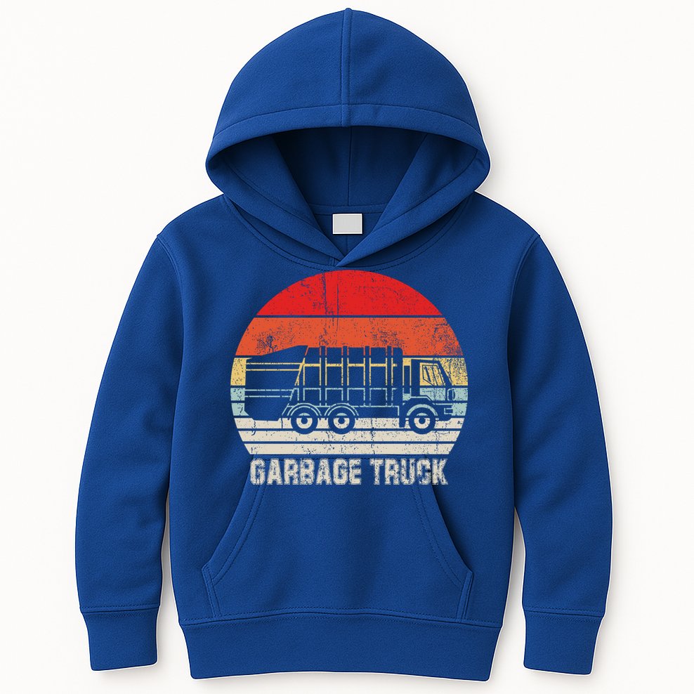 Garbage Truck Vintage Retro Kids Hoodie