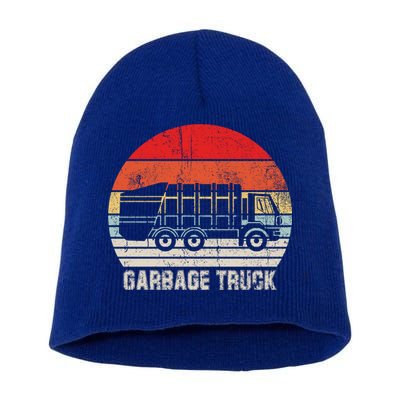 Garbage Truck Vintage Retro Short Acrylic Beanie