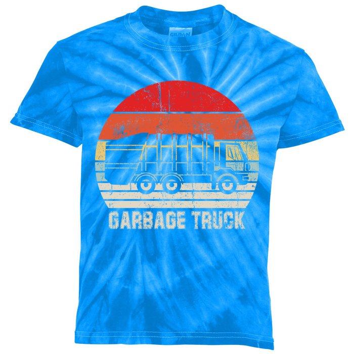 Garbage Truck Vintage Retro Kids Tie-Dye T-Shirt