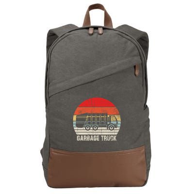 Garbage Truck Vintage Retro Cotton Canvas Backpack