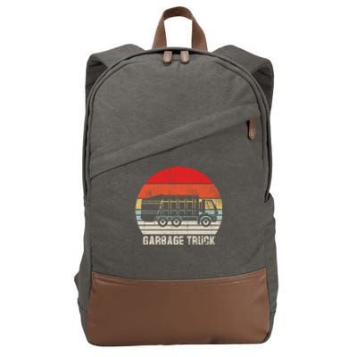 Garbage Truck Vintage Retro Cotton Canvas Backpack