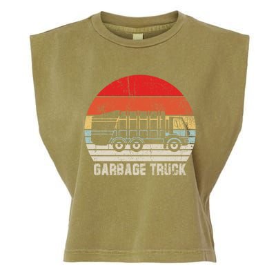 Garbage Truck Vintage Retro Garment-Dyed Women's Muscle Tee